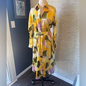 French Connection Women's Long Shirt Dress. Cute belted waist, Sz M